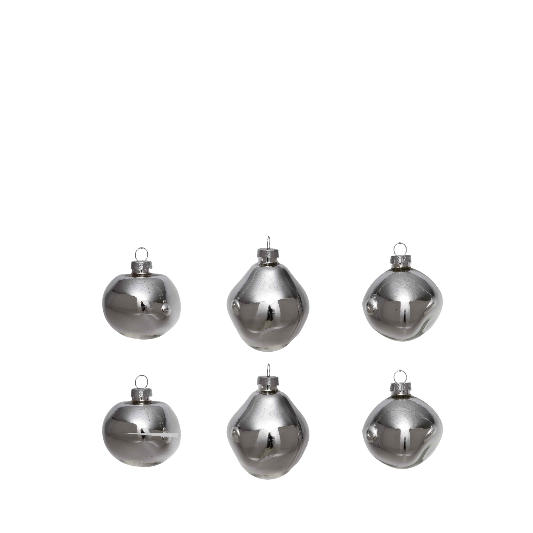 Organiske julekugler i sæt á 6 stk.